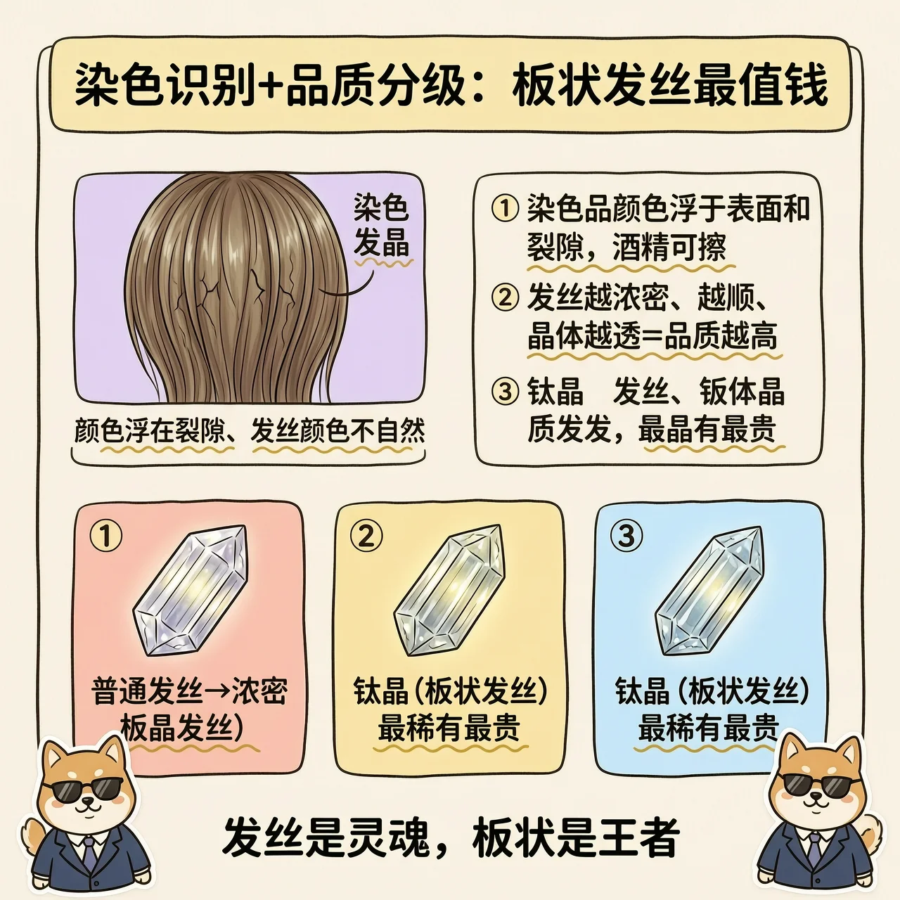 染色发晶：颜色艳得不