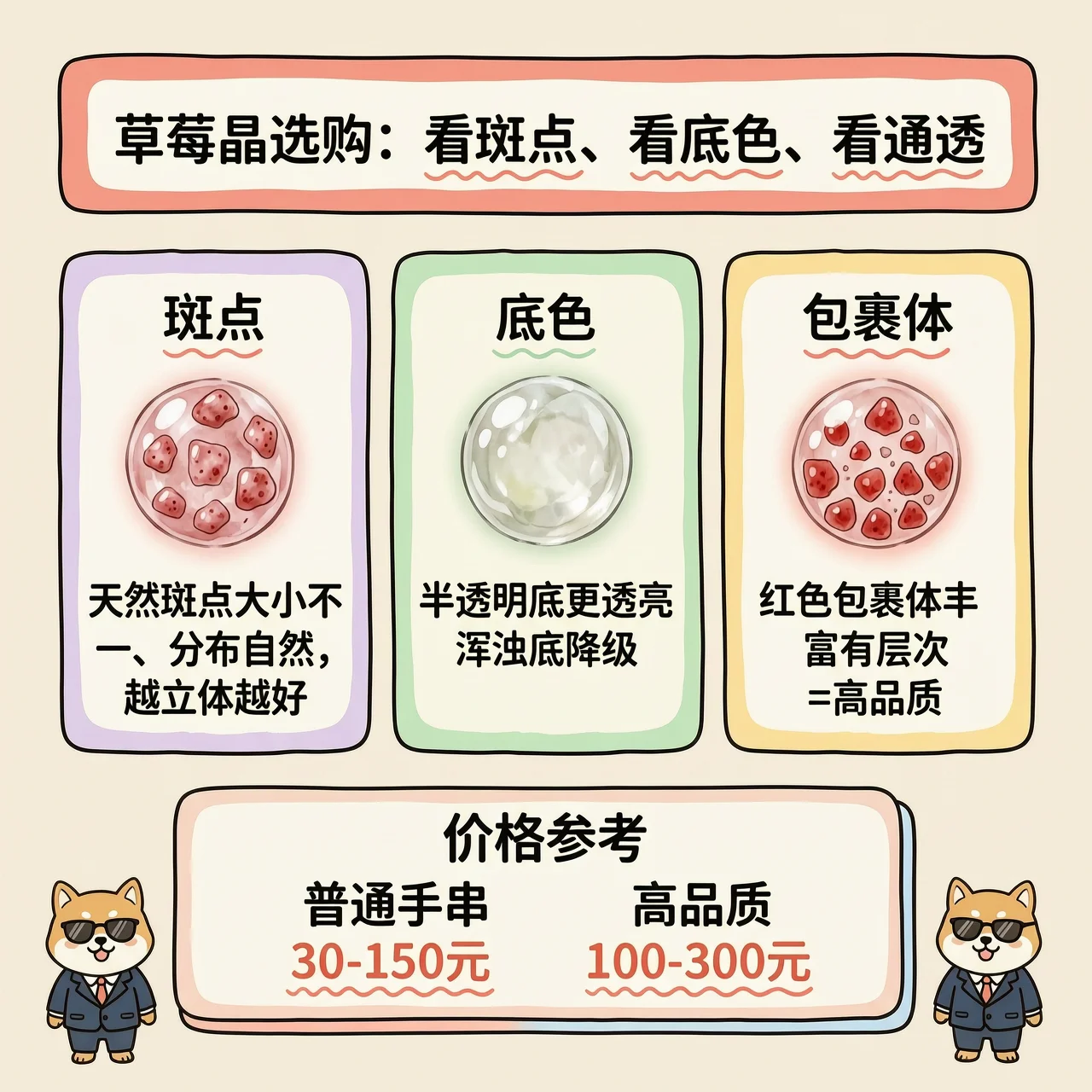 草莓晶选购：看底子、