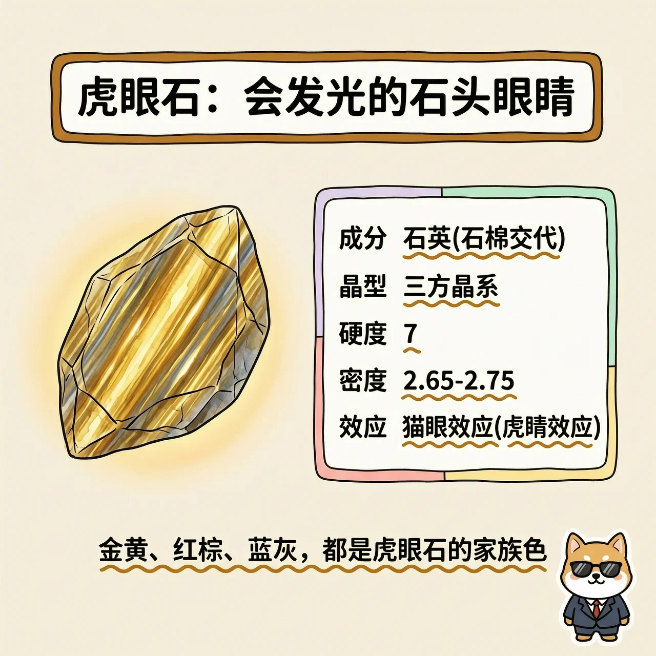 虎眼石：被石英
