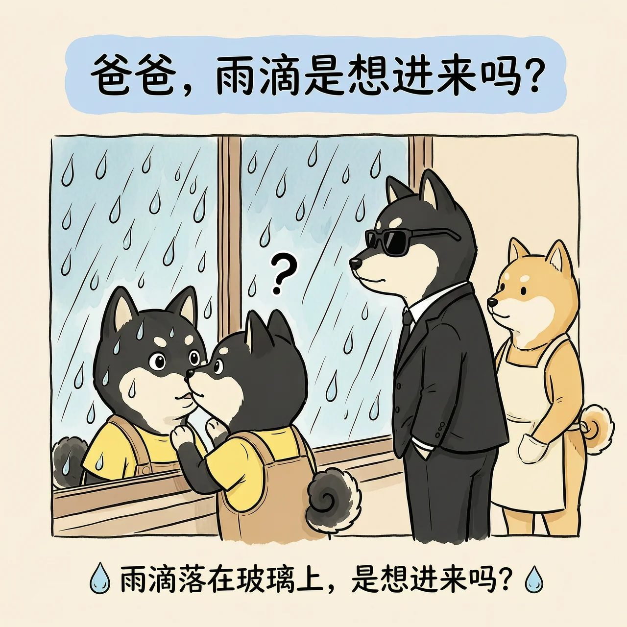 雨中全家福